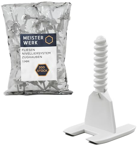 Meisterwerk 200 Zuglaschen 1mm als Fliesenverleghilfe, 1mm Gewindelaschen | Nivelliersystem, Fliesen Werkzeug
