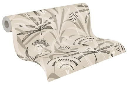 A.S. Création Papier peint intissé floral - 399361 - Motif floral de qualité supérieure - Noir, blanc, gris - Papier peint design pour salon - Fabriqué en Allemagne