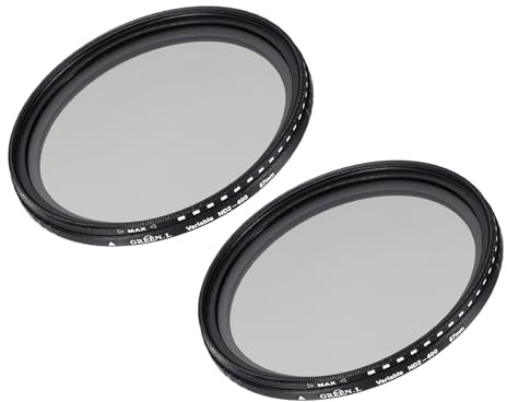 sourcing map ND2-400 Lens Filter Variable Neutral Density Lens Filter 67mm Circular ND Filter Grayscale Filter for Camera Photography Lens 2 Pcs
