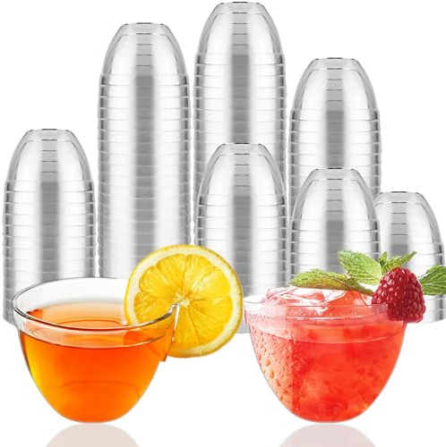 Sinofort 100 Stück Desserttasse, 5.8cl/58ml Dessertschalen Set,Wiederverwendbar für Mousse Pudding Eiscreme Food Dessert Party Picknick, aus Kunststoff (58ml)