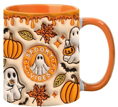 Generisch Geister-Trinkbecher 350ml Teetasse Geist Halloween Geschenk Latte Keramik Gläser Set Kaffeegläser - Teegläser - Isolierte Kaffeetasse Aus Keramik Für Den Morgenkaffee