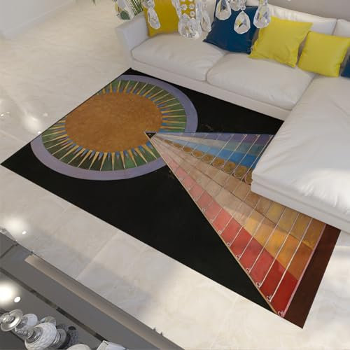 LANDERSION Rainbow Stair Doormat Classic Art Room Rug Soft Lightweight Comodino Tappeto per camera da letto Tappeto estetico antiscivolo per soggiorno 140x200cm