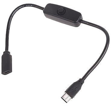 Eladcncmc Cavo di prolunga di tipo C maschio a femmina con pulsante on/off comodo controllo dell'alimentazione per telefoni tablet e altro ancora