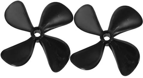 MOLUCKFU Schwarz Rc Bootspropeller mit 4mm Bohrung 1 Paar, aus Pc | Vierblatt Design, Zuverlässige Kontrolle und Starke Schubkraft, Leicht Montierbar für Modellboote