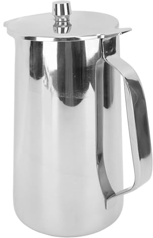 Jarra de Agua de Acero Inoxidable, Hervidor de Agua de 2 Litros con Tapa, Jarra para Bebidas Frías con Ergonómico, para Bebidas Frías, té Helado, Jugo, café, Leche