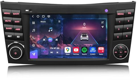 Qualcomm Android 16 Radio Coche para Mercedes Clase E W211 Clase CLS W219 | 8-Núcleo 8GB+128GB 7 Pulgadas Pantalla IPS GPS Navegador Bluetooth 5,1 CarPlay Android Auto WiFi 4G DAB+ FM RDS DSP Canbus