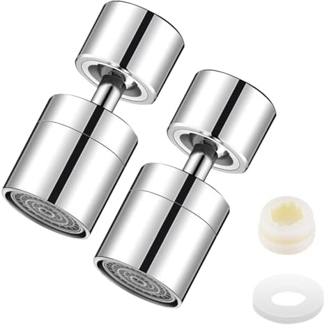 XdealCozyxc 2 Pcs Tap Attachment Sink Kitchen, 360° Swivel Adjustable Faucet Aerator, Universal Tap Adapter Spray Head