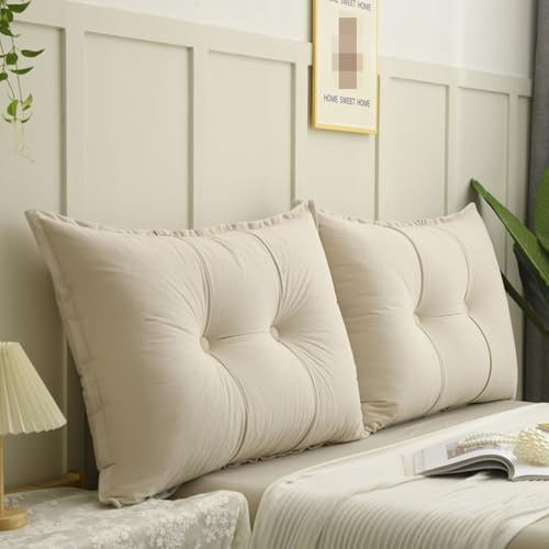Cuscino da Lettura per Letto E Divano 60/70/90/100cm Cuscino Testata letto Grande Lettura Divano Cuscino Imbottito Supporto lombare Cuscini Rimovibile Schienale Cuscino da Parete(A1,80x55cm/31.5x21.6(