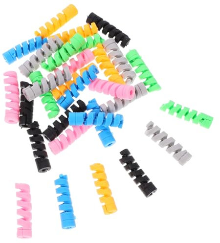 PHENOFICE 30pcs Silicone Data Cable Protector Covers Flexible Charging Cord Protectors Small Cable Saver Set for Phone Charger Protection in Multiple Colors Suitable for Home and Travel