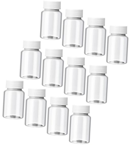 Ciieeo Lot de 12 Flacons Plastique de 50ml avec Bouchon, Bouteilles de Voyage Rechargeables en Pet Léger à Surface Lisse, pour Voyage Extérieur ou Usage Quotidien