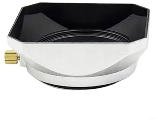Pare-soleil carré rétro en métal pour appareils photo sans miroir - Protection élégante contre la lumière parasite - Argenté - 46 mm