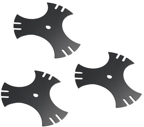 Celliparts 781-0748-0637 781-0748 3 Pack 3-Side Edger Star Blades Compatible with MTD Craftsman Troy-Bilt 9 X 5/8 Center Hole Tri-Star Trencher Replace 40-009 490-105-M017 981-0748 CMXGZAM105017