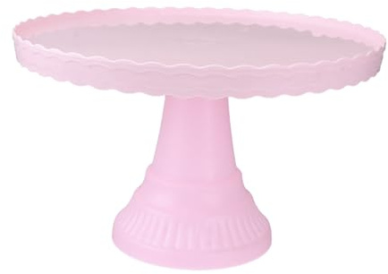 DECOMELODY Plateau de Gâteau à Pied Rose Support Dessert Élégant pour Mariage et Anniversaire Présentoir de Cupcakes Robuste avec Finition Décoration de Fête