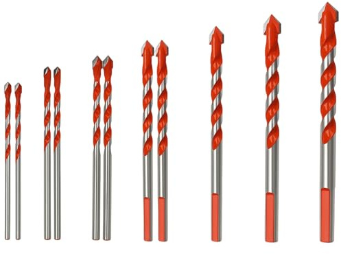 11 PCS brick drill bits,Masonry Drill Bits Set, Hard alloy for Concrete, Brick Walls, Ceramic Tiles, Includes 3mm-12mm Drill Bits for Various Drilling Tasks