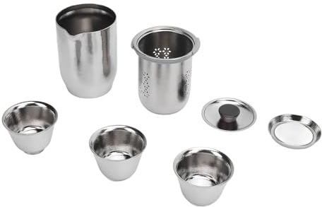 Dpofirs Service à thé de Voyage Portable Pur Ti Double Couche isolé Moderne Kung Fu Gongfu Service à thé pour Travail/voyage/Familial Bois D'ébène 300ML