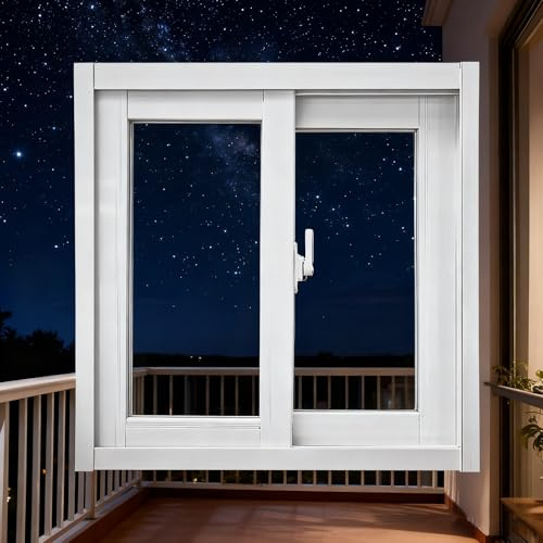 Kleine Schiebefenster, Kellerfenster, Aluminium-Ersatzfenster Horizontale Schiebe-Lüftungsfenster mit Verglasung, geeignet for Badezimmer und Garagen(40 * 60cm)