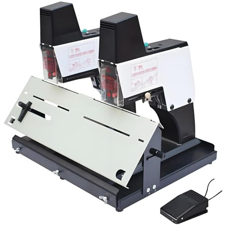 Agrafeuse électrique automatique à pédale, capacité de reliure de 40 feuilles, intensité réglable pour usage intensif de bureau et industriel