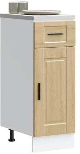 Teenpull Köksunderskåp Sonoma-ek trämaterial 30 x 46 x 81,5 cm med dörr justerbara fötter, köksskåp, förvaringsskåp, bufféskåp, köksskåp för kök