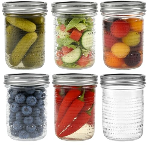 ZXBBTZ 6 PCS Tarros Mason 500ml, Tarros de Cristal con Tapa Hermética, Frascos de Vidrio con Tapa, Botes de Cristal conTapa para Ensaladas, Mermelada Casera, Miel, Avena Nocturna y Especias