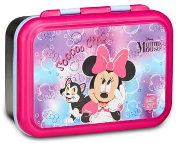 Seven Portamerenda Minnie, Lilla, 850 ml, Resistente al calore, Divisorio interno, Lavabile in lavastoviglie, Base in acciaio, Scuola, Sport, Viaggio, Bambina
