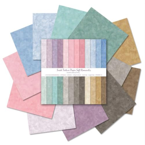 Scrapbook Papier Buntes 24 Blatt Bastelpapier mit Muster Doppelseitiges Dekorpapier Designpapier Bunt Decoupage Papier zum Basteln Motivpapier Wasser Muster Pappe Vintage Origami Papier 12Zoll für DIY