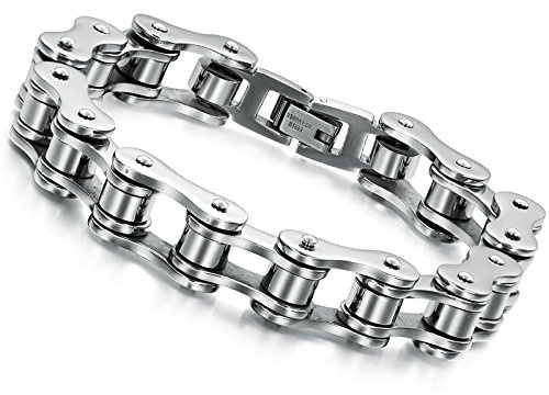 Cupimatch Pulsera Biker Acero Inoxidable Pulsera Hombre Motocicleta Hipoalergénico Joyería de Moda Regalo San Valentín para Hombre