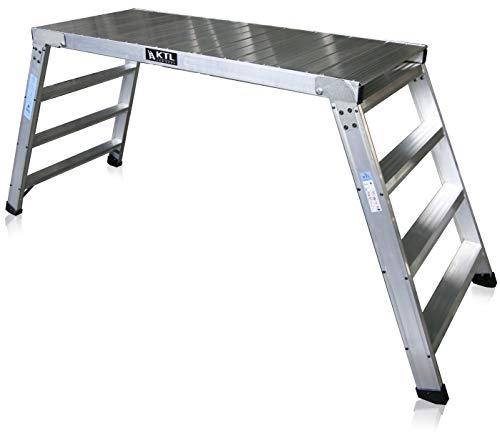 KTL Plataforma de Trabajo Profesional de Aluminio Plegable 4 peldaños 45x150 Serie Karla