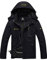 GEMYSE Herren Warme Skijacke Berg Winddicht Wasserdicht Atmungsaktiv Multi-Pocket Outdoor-Winterjacke mit Kapuze,Schwarz,XL
