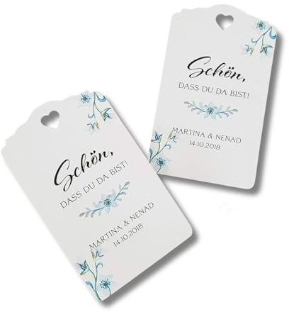 Willkommenskarten Gastgeschenke zur Hochzeit Geschenkanhänger Tags Papieranhänger Schön, dass Du da bist Hochzeit Taufe Kommunion Konfirmation Taufe Geburtstag