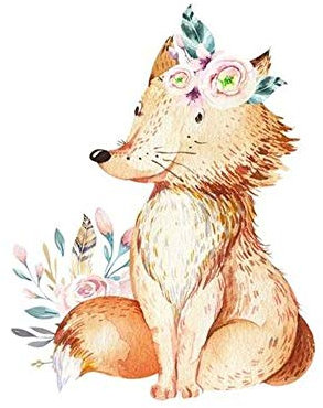 Goldkindzauber DIY Aufbuegler Patch Sticker Applikation Fuchs mit Blumen Aufnaeher Kleidung Patches Zum Aufbügeln