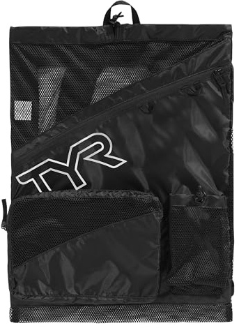 TYR Elite Team Mesh Backpack, Black, one Size