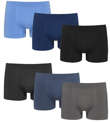 Lot de 6 boxers en lycre sans couture invisible pour homme