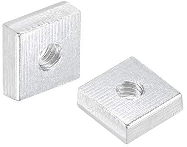 sourcing map Tuercas cuadradas, M5 x 11 mm x 4 mm, kit surtido de roscas métricas gruesas chapadas en zinc, 100 unidades