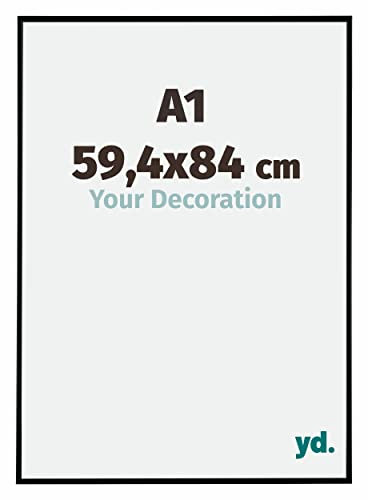 Your Decoration - Cadre photo A1 59.4x84 cm - Noir Mat - Cadre Photo en Plastique Avec Verre acrylique - Anti-Reflet - Cadre A1 59.4x84 - Evry