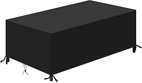 Furniture Cover Cube Set Cover 63x51x35inch, Heavy Duty Rip Proof Weatherproof, leaves, dust, moisture Durable, with side straps Garden Outdoor Black