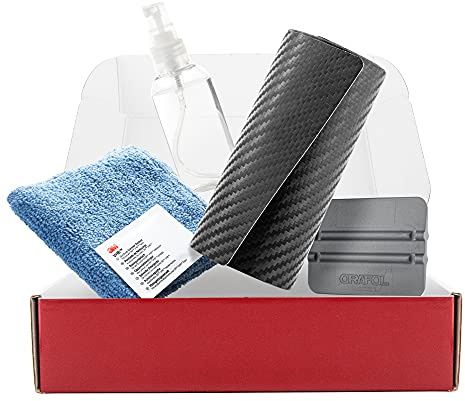 Aroba FC198 Ladekantenschutz Folie kompatibel mit Seat Ateca und Ateca Cupra ab BJ. 07.2016> Komplettset Stoßstangenschutz Lackschutzfolie passgenau Carbon Optik
