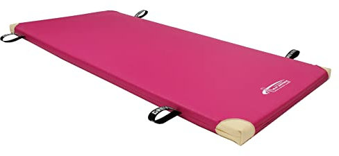 Grevinga® Sonderedition Turnmatte in PINK, GRAU, SCHWARZ oder GRÜN | 200 x 100 x 6 cm | verschiedene Ausführungen (RG 80, Pink mit Lederecken und Tragschlaufen)