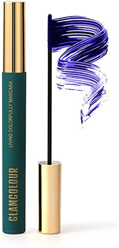 Mascara magro colorato da 1/4 pezzi, mascara resistente all'acqua con lunghezze sane, mascara magro colorato arricciante e spesso (Sottile, Blu)