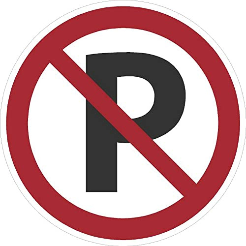 Kleberio® Selbstklebende Aufkleber - Parken verboten - Piktogramm für Privatgrundstück, Privatweg, Privatparkplatz, Firmengelände, kein Abstellen von Fahrzeugen Aufkleber 10 cm 1 Stück