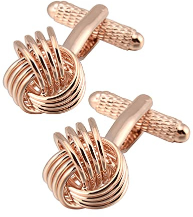 Jonwo Aushöhlen Knoten Manschettenknöpfe Herren In Geschenkbox Klassisch Männer Manschettenknöpfe Cufflinks Hochzeit Hemd Manschetten Tanzparty Ferien Jubiläum Kleid (Roségold Manschettenknöpfe)