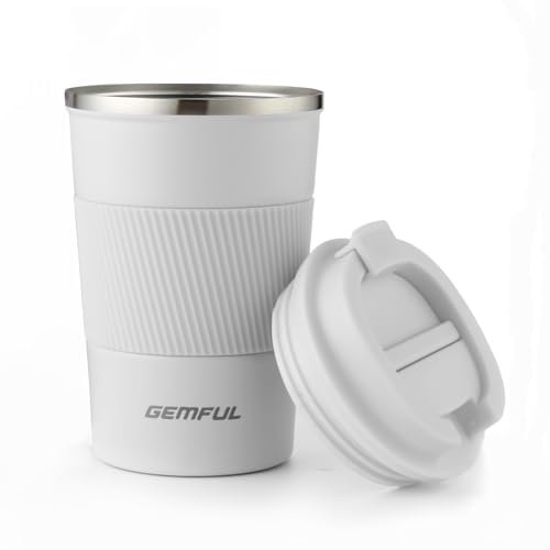 GEMFUL Vaso Termico Cafe para Llevar sin BPA Acero Inoxidable Taza de café y Té a Prueba de Fugas 380ml 510ml