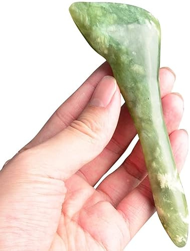 Jade Digitopresión Gua Sha - Bolígrafo de masaje rascador - Herramienta de masaje del punto de inhalación reflexología Masajeador del punto de presión para el cuerpo Relax Alivia el dolor