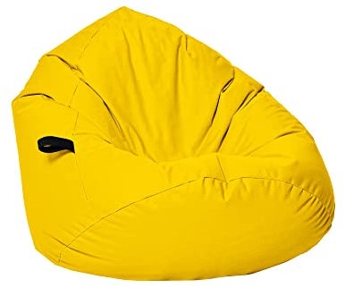 Momiralland Sitzsack Tropfenform Kastanie - für Kinder & Erwachsene – Indoor wie Outdoor da er Wasserfest ist–füllung EPS Perlen. (Gelb, XXL - Durchmesser 88 cm für Erwachsene)