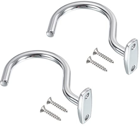 PATIKIL Bridge Stick and Ball Rack Hooks, 2 Pack Snooker Pool Cue Racks Bridge Stick Pool Hook with Mounting Screws for Snooker Table Accessories, Silver Tone