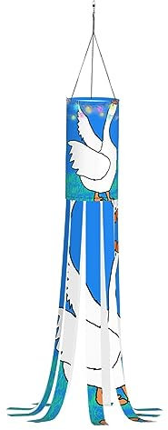 Halloween-Windsack – 101,6 cm beleuchtete Outdoor-hängende Flaggen-Ballon-Dekoration – leichter Weihnachtsurlaub mit hellweißer Gans breitet seine Flügel aus Bild