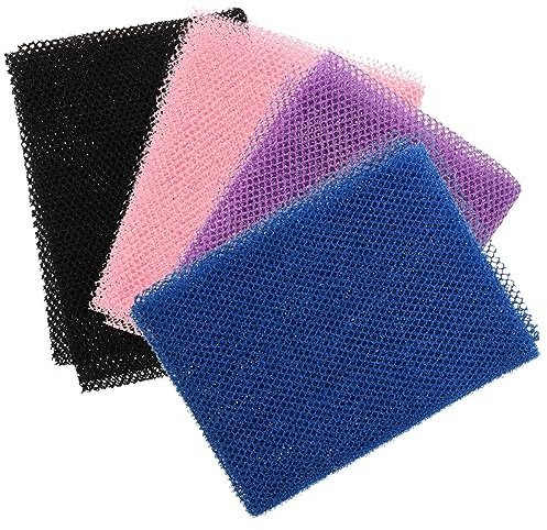 FRCOLOR Langer Peeling Netz Waschlappen 4 Stück Aus Nylon Körperreiniger Für Sanfte Hautpflege Rückenschrubber Mit Starker Wasseraufnahme Bad Und Dusche Für Altersgruppen