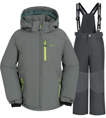 SMONTY SNOWER Combinaison de neige pour garçons avec capuche amovible, combinaison de ski, chaleur supplémentaire, combinaison d’hiver