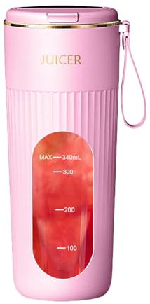 Misaakoeq Mélangeur portable, mélangeur portable pour shakes et smoothies | Extracteur de jus multifonctionnel - Presse-agrumes puissant de 340ml, petite tasse de mixeur Portable pour le sport et la