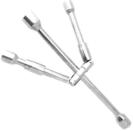 4-Wege-Radschlüssel, 4-Wege-Radschlüssel, faltbar, multifunktional, tragbar, 35,6 cm, Reifenschlüssel für LKW, Wohnmobile, Autos