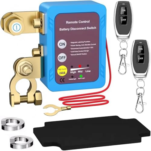 Remote Car Battery Disconnect Switch 12V 250A - Remote Control Isolator Switch with 2 Remote Controls, Energy Saving and Anti-Theft for Efficient Vehicle Maintenance and Battery Protection